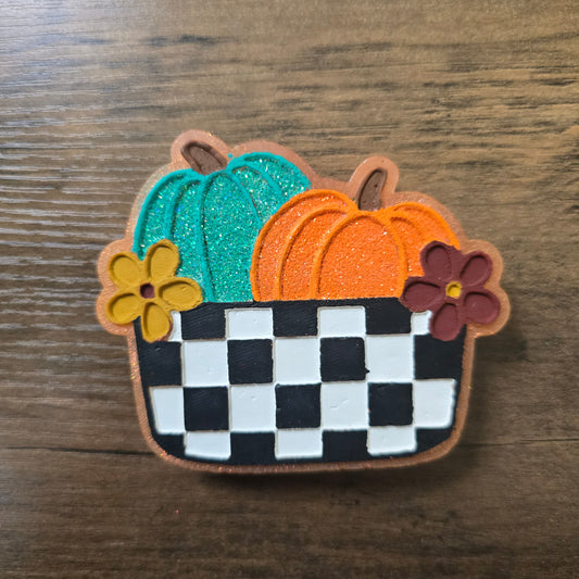 Checkered Pumpkins Car Freshie